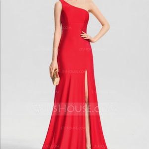 Red one shoulder JJs House Dress